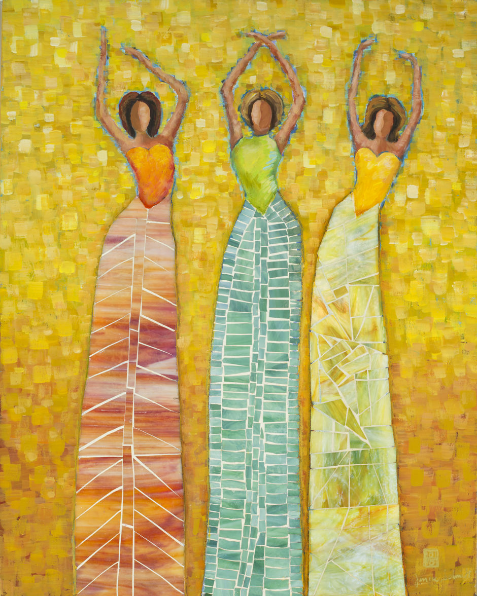 Three Mosaic Ladies