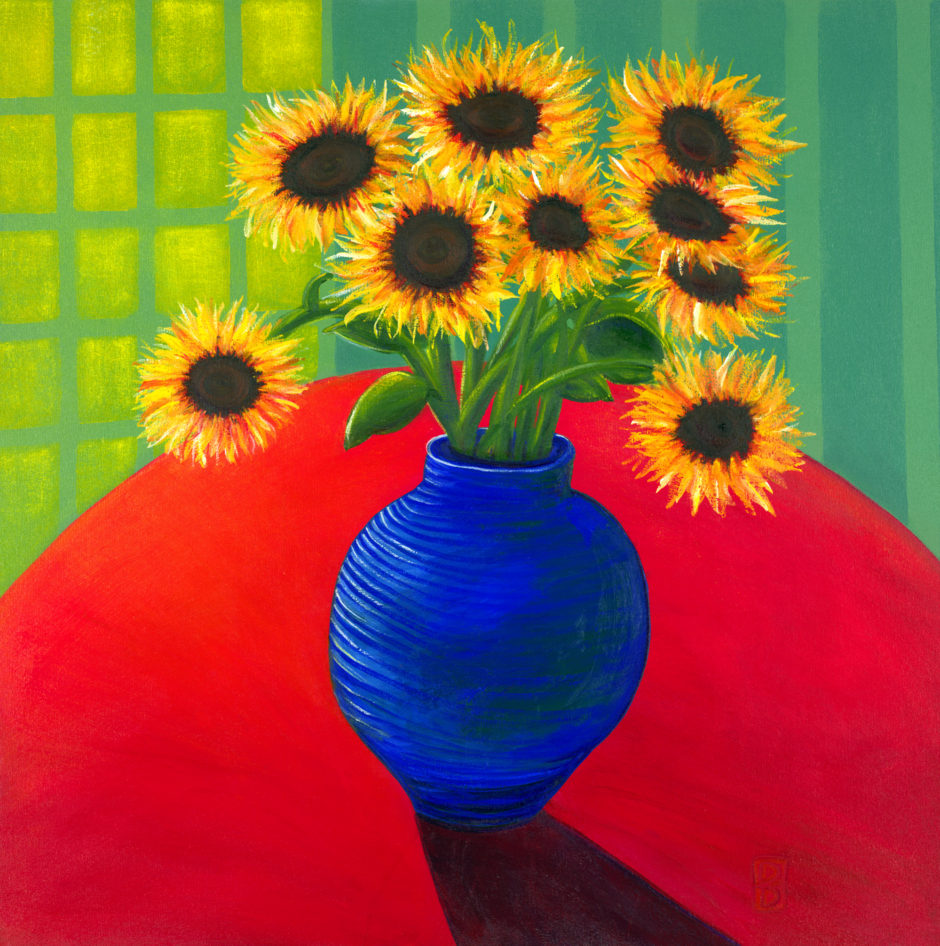Sunflowers On Red