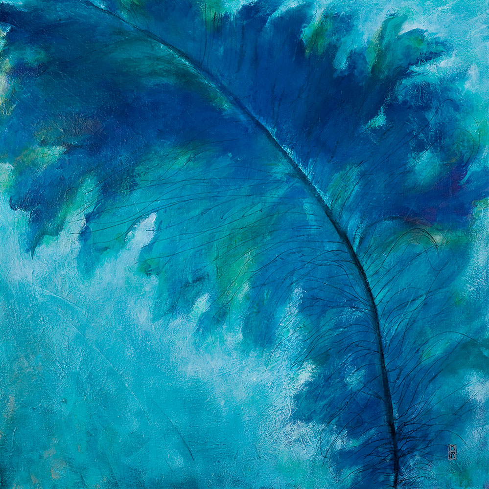 Turquoise Feather Debbie Dannheisser, Artist Sarasota, Florida